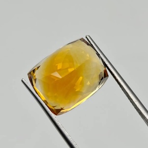 Citrine jaune naturelle taille coussin 17 carats, pierres précieuses facettées taille coussin avec tailles calibrées et sans défauts pour le bricolage - Product Image 3