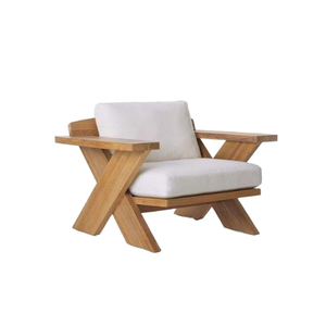 Modern Contemporary Wooden Accent Chair Minimalist Leisure Sofa for Living Room Patio Hotel Furniture - Product Image 2
