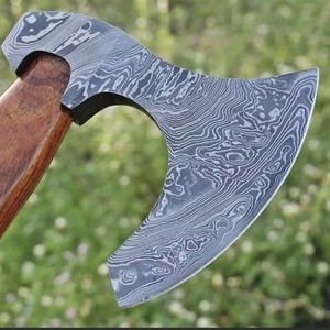 Handcrafted Damascus Steel Tomahawk <b>Axe</b> With <b>Wooden</b> Handle For Survival Use - Product Image 1
