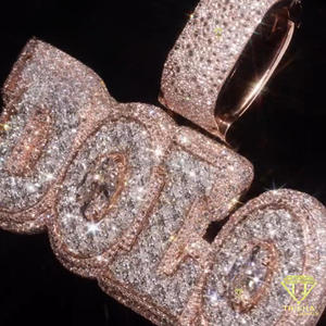 Collier pendentif signe du zodiaque de luxe, cultivé en laboratoire, style hip-hop glacé, bijou audacieux de luxe pour la vente en gros - Product Image 6