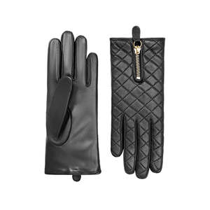 Leather fashion <b>gloves</b> Cashmere Lined Quilted Leather <b>Glove</b> - Product Image 1