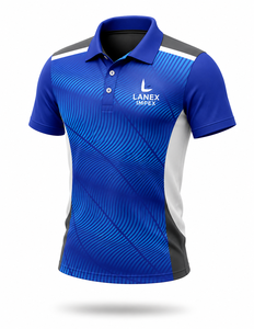 Chemise de golf personnalisée bleue unie pour homme, légère, à séchage rapide, anti-humidité, pour équipe sportive, uniforme d'entreprise - Product Image 2