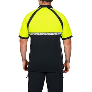 Hi Vis Short Sleeve Polo <b>Shirt</b> Reflective Strips High Visibility Workwear Design Multi Pocket <b>Utility</b> Work <b>Shirt</b> for <b>Men</b> - Product Image 5