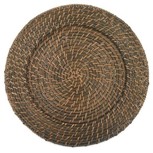 Assiettes de chargeur en rotin en osier brun 13 pouces napperons ronds tissés écologiques pour décor de Table de dîner de fête de mariage rustique - Product Image 6