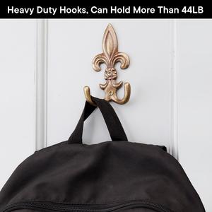 Crochets muraux en fer Fleur de Lys, style antique, crochets métalliques vintage, porte-clés nautique, crochets décoratifs rustiques pour manteaux, chapeaux et serviettes - Product Image 2