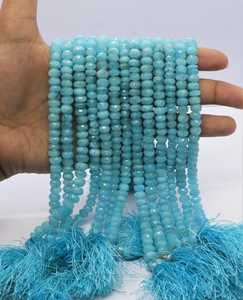 Cuentas facetadas de topacio azul cielo AAA de 7-7.5 mm, cuentas facetadas de topacio azul, cuentas facetadas de topacio azul cielo natural recubiertas - Product Image 1