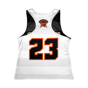 SINEWY SPORTS Maillots de lacrosse pour femmes avec logo frontal, rayures noires, impression par sublimation, tissu respirant en Spandex/Nylon 220g - Product Image 4