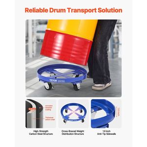 Chariot à tambour de 55 gallons avec une capacité de 2000 lb Chariot à tambour à 4 roulettes Chariot à tambour de 2000 lb - Product Image 3
