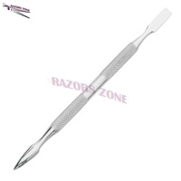 Pousse-cuticules professionnel double tête de haute qualité, efficace, en acier inoxydable réutilisable, outil de manucure pour le nettoyage des ongles