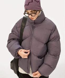 <b>Quilted</b> Puffer <b>Jacket</b> Full Sleeve Stand Collar Winter Warm Thick Polyester Wadding Zipper Closure Regular Length - Product Image 5
