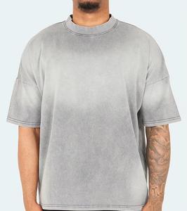 Camiseta de Hombre Oversize de Algodón 100% de Alto Gramaje con Estampados Personalizados, Lavado Ácido y Efecto Vintage, Transpirable y Ecológica, Estilo Urbano - Product Image 4