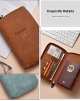 Portefeuille de voyage zippé tendance pour passeport, billets et cartes d'embarquement – Porte-monnaie portable et créatif