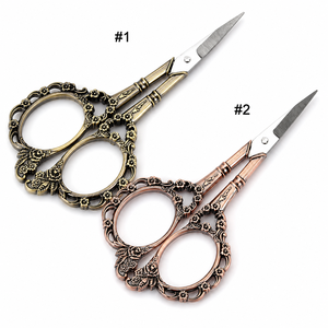 Ornate Gold Handle Embroidery <b>Scissors</b> Stainless Steel Sharp Blade Long Handle Right <b>Handed</b> Cutting Tool - Product Image 3