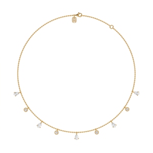 Collier de luxe Valerie en argent sterling 9KT, 10KT, 14KT, 18KT avec diamants de laboratoire à taille mixte, bijou haut de gamme, cadeau pour femme - Product Image 1