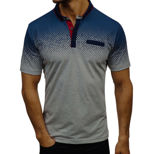 Chemises de golf pour hommes en coton 100% tissé, anti-rides, à manches courtes, avec poche, impression numérique, service OEM ODM personnalisé, MOQ 2 pièces - Product Image 4