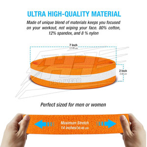 Conjunto de Diadema y Muñequeras Deportivas de Algodón para Correr, Baloncesto, Yoga, Ejercicio, con Logotipo Personalizado - Product Image 2