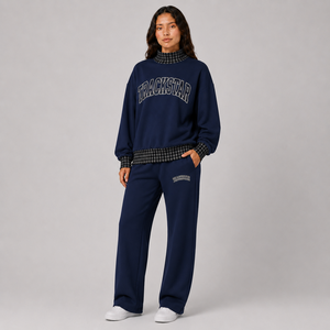 Conjunto Deportivo Casual de Dos Piezas para Mujer, Sostenible, Otoño Invierno, 100% Algodón, Lona Sólida, Transpirable y Ecológico - Product Image 3