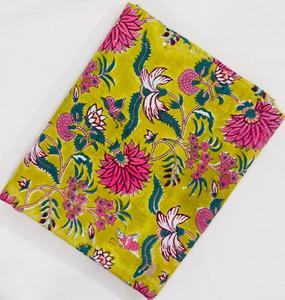 Tela india estampada a mano, hermosa tela decorativa hecha a mano con estampado floral, tela de algodón para confección de vestidos, textiles para el hogar, estampado personalizado - Product Image 2