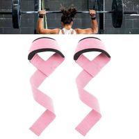 Sangles de levage roses personnalisées avec logo pour femmes - Sangles de poignet rembourrées pour la musculation et les entraînements de soulevé de terre en salle de sport