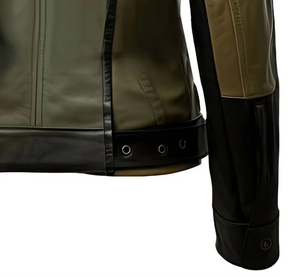Blouson moto en PU pour homme, coupe-vent, col rabattable, manches classiques, couleur unie, fermeture éclair, style automne - Product Image 1