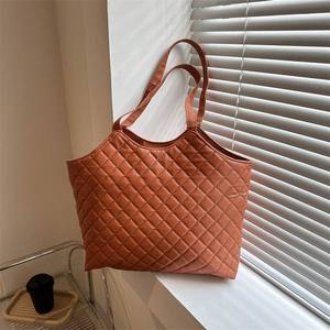 <b>Soft</b> Genuine <b>Leather</b> Women's Large Tote Shoulder <b>Bag</b> with Polyester Lining Quilted Design Portable for Work Travel & Casual Use - Product Image 4