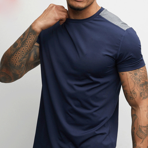T-shirts de sport pour hommes personnalisés à col rond, en tissu jersey respirant et à séchage rapide, 100% coton, coupe classique - Product Image 4