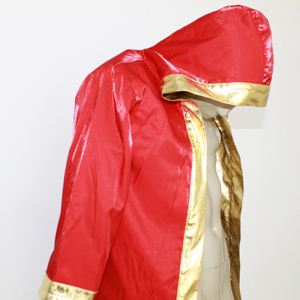 Robe de boxe en satin rouge avec bordure dorée, robe de combat personnalisée pour hommes, entraînement, compétition, Muay Thai, Kickboxing, vêtements légers - Product Image 4