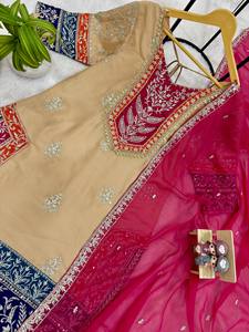 NOUVELLE COLLECTION : ENSEMBLE 3 PIÈCES LUXUEUX AVEC BRODERIES ET DENTELLE FANCY - Product Image 6
