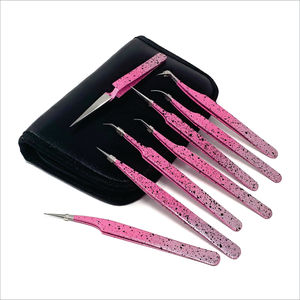 Pinzas Profesionales Duraderas para Pestañas de Acero Inoxidable, Diseño Personalizable OEM, Clip con Punta Dentada Blanca Impresa, Precisión - Product Image 3