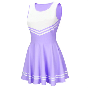 Uniforme de cheerleading OEM pour femmes, design personnalisé, polyester, séchage rapide, costume d'équipe, haut sans manches, jupe, strass, sports scolaires - Product Image 4