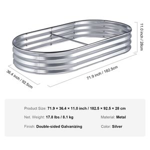 "6 X 3 ft Galvanized Metal Open Base <b>Planter</b> Box for Outdoor Flower/<b>Vegetable</b> Growing" - Product Image 3