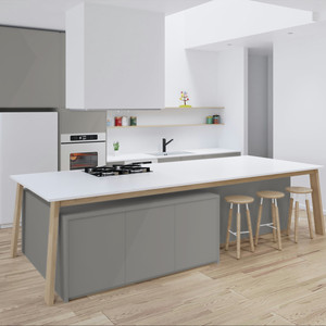 Meubles de cuisine modulaires modernes personnalisés JY Project, vente en gros, prêts à assembler, en bois MDF et contreplaqué. - Product Image 4