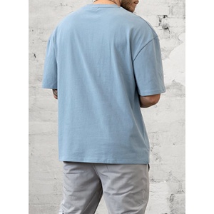 Custom Design Men's Oversize 100% Cotton Long Sleeve Fleece Heavyweight 220g Round Neck T-Shirt with Custom <b>Logo</b> & Blank Options - Product Image 3