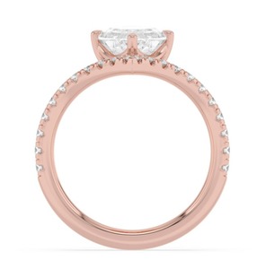 แหวนวงเชฟรอนประดับเพชรทรงรี 10K โรสโกลด์สุดหรู 3.38 กะรัต - Product Image 2