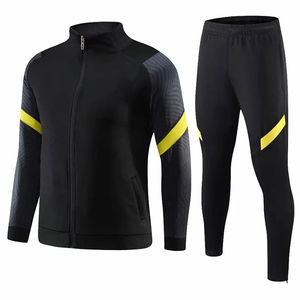 Survêtement homme color block, fermeture éclair intégrale, design sportif, séchage rapide, polyester, vêtement d'automne, coupe classique, poches latérales - Product Image 1