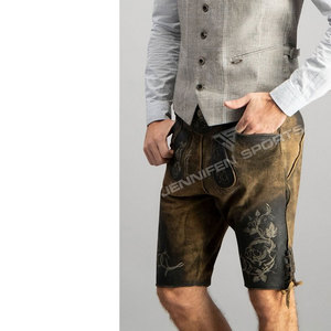 Pantalones Cortos Bávaros de Cuero Genuino para Hombre, Lederhosen Alemanes Premium al por Mayor, Traje Tradicional Bordado Auténtico para el Oktoberfest - Product Image 5