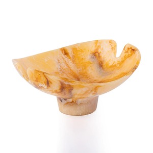 Contemporary Resin Footed Bowl and Tray Set with Designer Printed Saucers for Modern Kitchen Decor and <b>Eid</b> <b>Gift</b> Presentation - Product Image 1