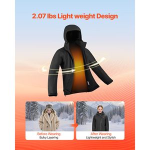 Giacca Riscaldata Antivento e Impermeabile per Uomo - Cappotto Elettrico con Batteria 7.4V, Leggero, Taglia XL, per l'Inverno - Product Image 5