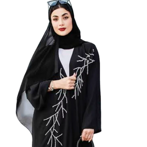 Abaya élégante et sobre, brodée à la main, pour femmes, vêtements traditionnels islamiques. - Product Image 1