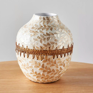 Stunning Capiz <b>Shell</b> Vase Wholesale MOP Decorative Flower Vase Elegant Accent Piece Perfect For Home Decor Centerpiece Display - Product Image 1