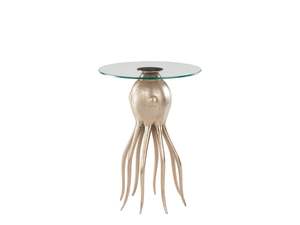 Table en aluminium de style luxueux pour espaces de vie haut de gamme avec surface en aluminium poli et design artistique - Product Image 3