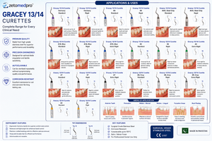 Cureta Periodontal Premium Gracey 13/14, Estándar Rígida y Extra Rígida, de Acero Inoxidable, Instrumento Dental para Detartraje y Planificación Radicular - Product Image 5