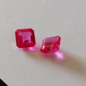 Saphir rose taille carrée, pierre précieuse de laboratoire, pierre lâche pour la création de bijoux personnalisés, pierre de cristal facettée de qualité supérieure - Product Image 4