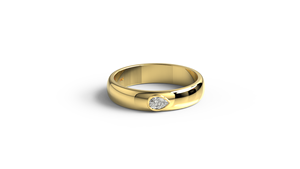 Bague de mariage de luxe en or 18 carats avec diamant en forme de poire serti en clos, ajustement confortable, incrustation en forme de larme, bijoux fins pour hommes et femmes - Product Image 1