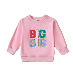 Sudadera con Letras Bordadas para Niñas, Cuello Redondo, Manga Larga, Sudadera para Otoño, para Niños Pequeños, Niñas y Niños - Product Image 4