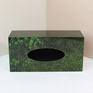 Boîte à mouchoirs rectangulaire laquée pour cuisine et coiffeuse, accessoire de table en laque de qualité supérieure - Product Image 5