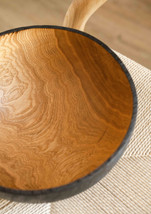 Frutero de Madera de Diseño Moderno Premium en Dos Tonos, Tallado a Mano con Interior de Grano de Madera Natural y Borde Negro Quemado, Ecológico - Product Image 4