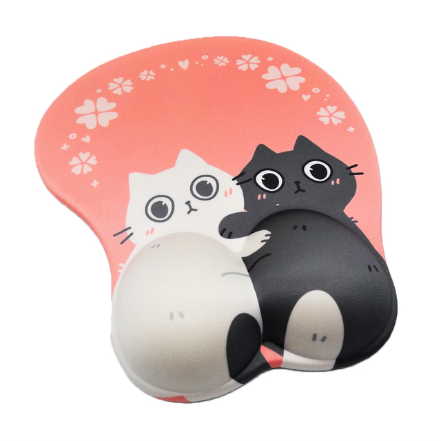 Ergonomic 3D Cute Cartoon Design Animal Pattern Silicone Gel Mousepad with Non-Slip Base and Wrist Rest