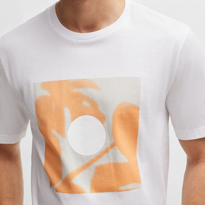 เสื้อยืดโอเวอร์ไซส์สีพื้นผ้าฝ้ายพิมพ์ลายกราฟิกแบบนามธรรม คอโอ ทรงลำลอง ระบายอากาศได้ดี แขนสั้น ดีไซน์โลโก้ด้านหน้าตามสั่ง เป็นมิตรต่อสิ่งแวดล้อม - Product Image 6