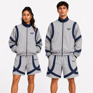 Ensemble de survêtement unisexe en nylon, veste et short, vêtements de sport, coupe-vent, deux pièces - Product Image 1